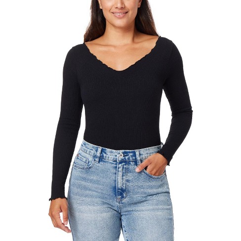 Haut (blouse) Femme Wallflower Bleu Foncé - Taille L - Motif Petits Trous - Occasion En Très Bon état