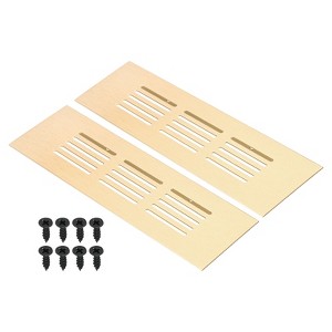 Unique Bargains Aluminum Rectangle with Mounting Screw Cabinet Air Vent Cover 2 Pcs - 1 of 4