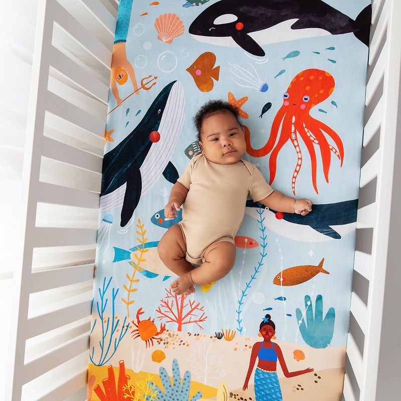 Rookie Humans Beyond The Reef 100% Cotton Fitted Crib Sheet., 2 of 6