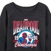 Women's - Marvel - Athletic Deadpool Lightweight French Terry Wide Neck Long Sleeve Shirt - 2 of 4