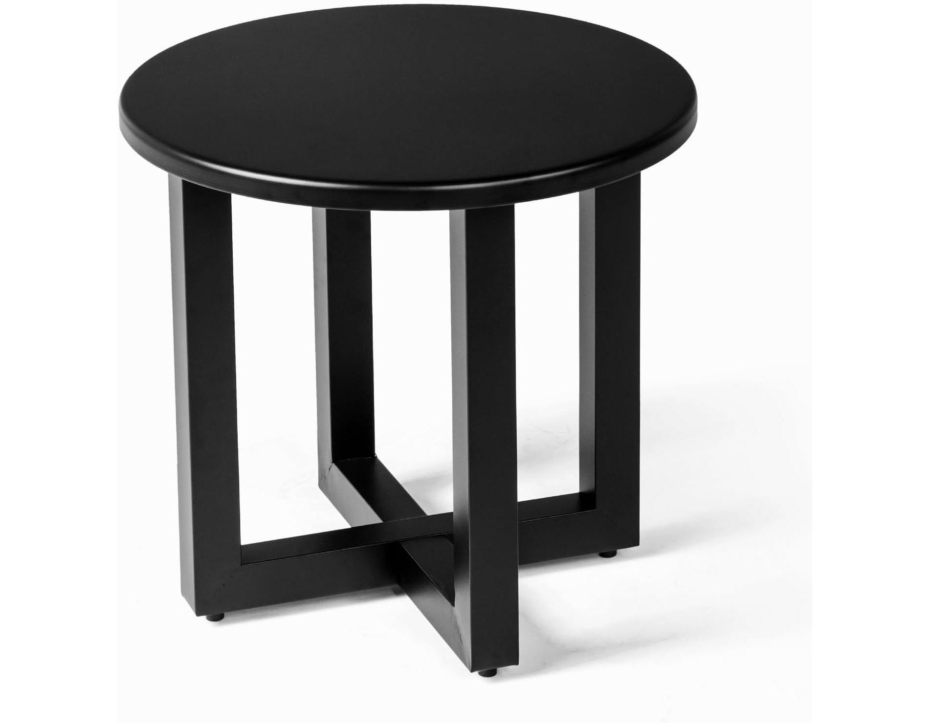 VINGLI Round Outdoor Side Table, Small Metal Outdoor Table Patio End Tables for Balcony, Porch, Garden and Poolside