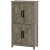 HOMCOM Bathroom Floor Cabinet, Farmhouse Bathroom Cabinet with Barn Doors, Bathroom Storage Cabinet with Adjustable Shelf - 4 of 4