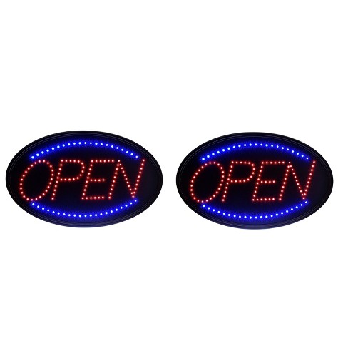 Bright Blue Border/ Red OPEN LED Hanging Business Light Sign good