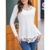 BLUEMING Womens Polo Shirts Color Block Faux Layering Shirts Plaid Shirts Teacher Shirts Everyday Tops - 3 of 4