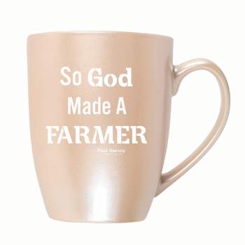 Elanze Designs So God Made A Farmer 10 ounce New Bone China Coffee Tea Cup Mug For Your Favorite Morning Brew, Precious Pearl