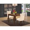 HomeStock 3-Pc Antique Walnut Finish Square Solid Wood Top Dining Table Set - 2 of 4