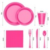 Crown Display 182 Pc Plastic Dinnerware Set: Includes 26 Each of 9''  Plates Disposable, 7'' Dessert Plates, 12oz Cups Napkins & Cutlery - 4 of 4