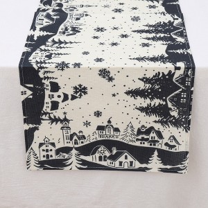 Unique Bargains Table Runner Rectangular Winter Christmas Pattern 20 Linen Colorful 1 Pc - 1 of 3