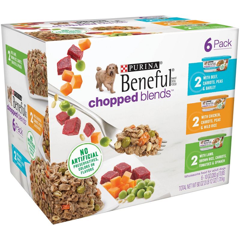 Purina Beneful Chopped Blends with Beef, Chicken & Lamb Recipes Wet Dog Food - 10oz, 5 of 7