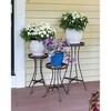 ACHLA Designs Roman Bronze Wrought Iron Outdoor Planter Stand Black 10.5"x10.5"x18.75" - 3 of 4