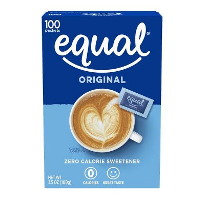 EQUAL 0 Calorie Sweetener, Aspartame and Acesulfame-K Sweetener Packets, Zero Calorie Sugar Alternative, Erythritol Free, 100 count (Pack of 1)