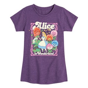 Girls' - Disney - Alice In Wonderland Fitted Short Sleeve Graphic T-Shirt - 1 of 4