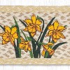 Earth Rugs Bright Floral Stair Mat – 27x8.25 Oval Jute Rug with Hand-Painted Daffodils - 2 of 3