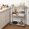 3 Tier Kitchen Utility Cart, Commercial Grade Wire Rolling Cart with Handle Bar, Steel Service Wagon with Wheels - 3 of 4