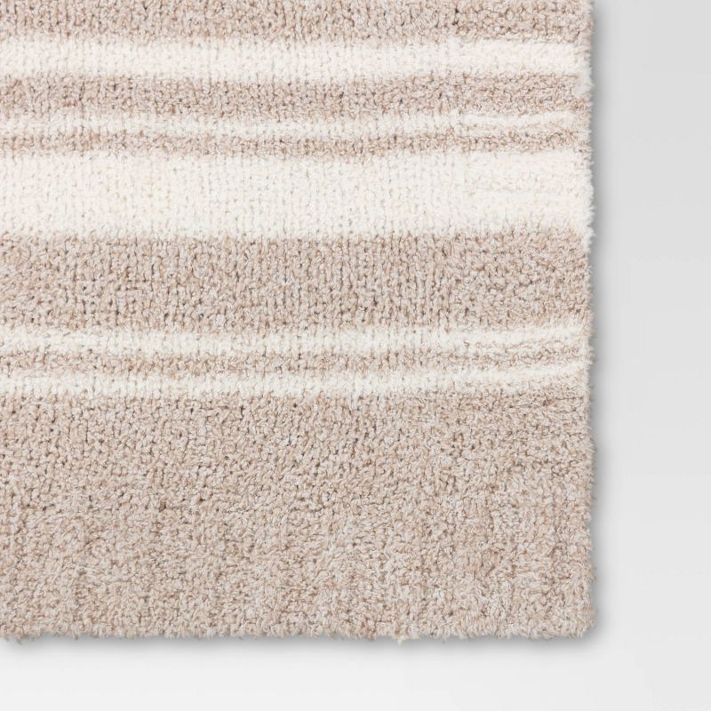 Cozy Feathery Knit Border Striped Throw Blanket - Threshold™, 5 of 7