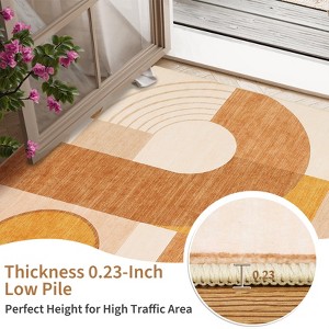 COZONY Geometric Runner Rug Runner, Washable Non-Slip Hallway Carpet Mat with Boho Print, Low Pile for Kitchen, Entryway, Laundry Room - 1 of 4