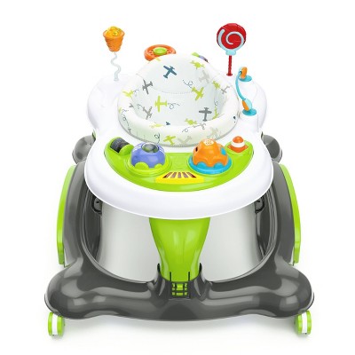 Green Foldable Activity Walker with Padded Seat and Sound Effects