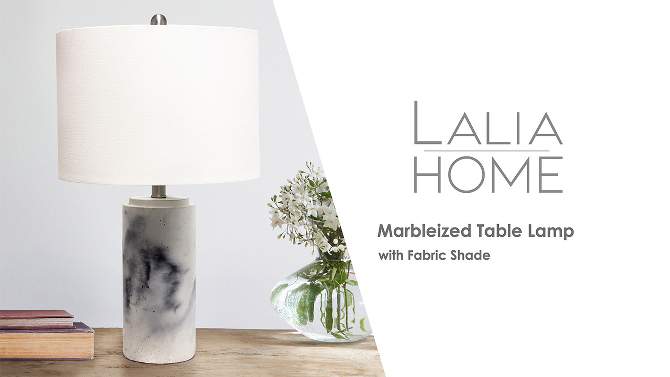 Marbleized Table Lamp with Fabric Shade White - Lalia Home, 2 of 9, play video