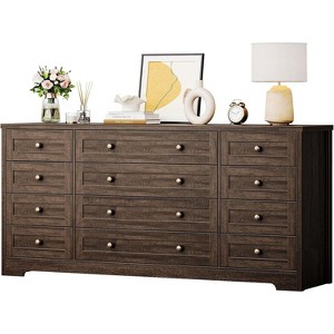 coucheta 12 Drawer Wood Dresser for Bedroom, 63" Modern TV Stand Dresser, Generous Storage, Easy Assembly, Living Room, Entryway, Hallway - 1 of 4