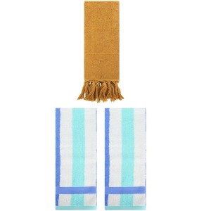 REGALWOVEN 3 Packs Cotton Absorbent Soft Decorative Bathroom Hand Towel for Kitchen - 1 of 4