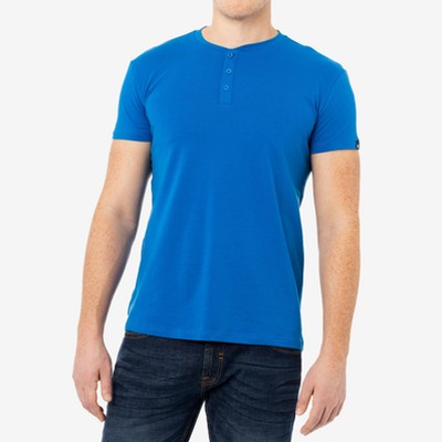 X RAY Men's Basic Henley Neck Short Sleeve T-Shirt