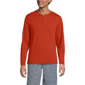 Lands' End Men's Long Sleeve Cotton Supima Henley - 1 of 3