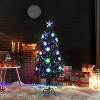 VINGLI 4ft Pre-lit Fiber Optic Artificial Christmas Tree w/Multicolor LED Lights, Snowflakes & Top Star - 3 of 4