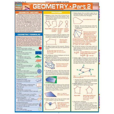 Geometry Part 2 - (Quickstudy: Academic) by  S B Kizlik (Poster)