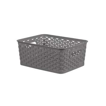 Y-Weave Small Decorative Storage Basket Gray - Brightroom™