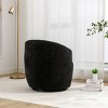 Chenille Swivel Accent Chair Barrel Accent Chair Armchair With Powder Coating Metal Ring-Tanpinhause - 3 of 4
