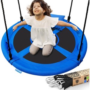 SereneLife 40" Saucer Swing with Handles, Pillow, Hanging Kit, and Carry Bag - Indoor/Outdoor Use - 1 of 4