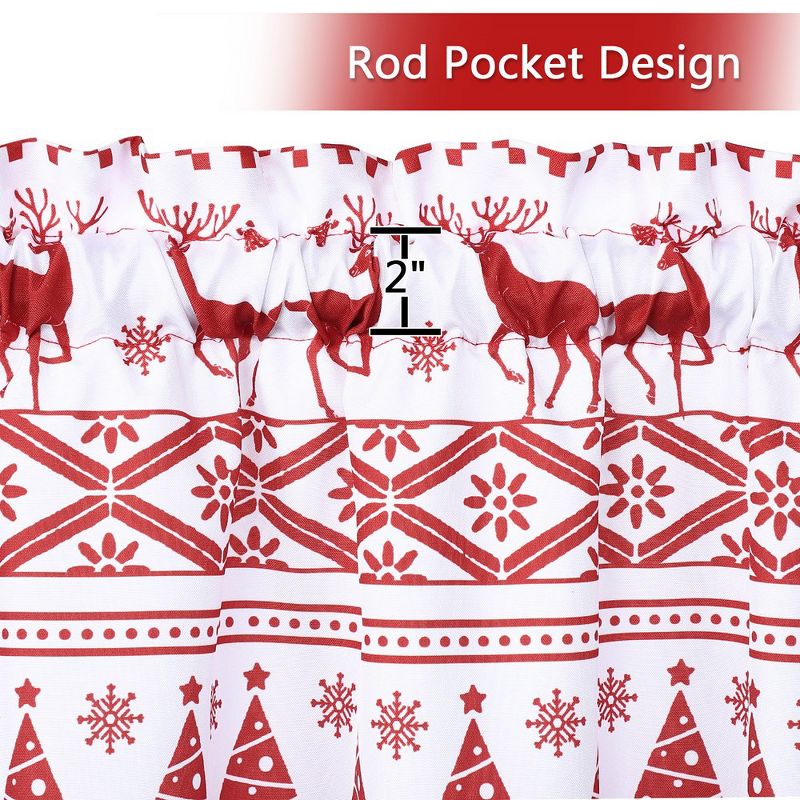 Farmhouse Christmas Tree and Deer Pattern Bathroom Kitchen Curtains, 2 of 7