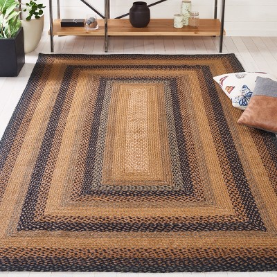 Natural Sage Beige Braided Reversible Handmade Area Rug 6' x 9'