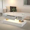 Modern LED Coffee Table with Storage Drawer and Remote-Control RGB Lights, Living Room Center Table for Home or Office-Tanpinhause - 3 of 4