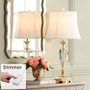 Vienna Full Spectrum European Style Table Lamp with Table Top Dimmer 28.75" Tall Brass Clear Crystal White Fabric Empire Living Room Bedroom - 2 of 4