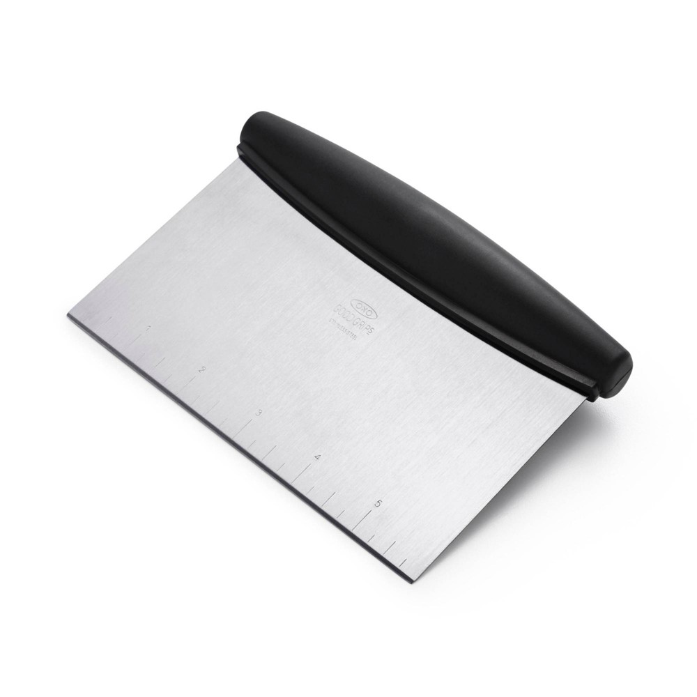 OXO Stainless Steel Multi-Purpose Scraper and Chopper: Kitchen Bench & Food Scraper, Dishwasher-Safe, Black