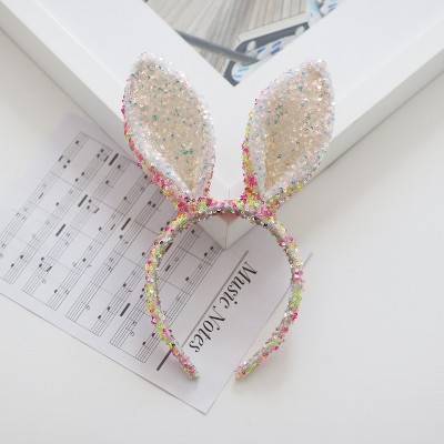 Summer Crystal - Sequin Bunny Ear Headband - 1 Pack