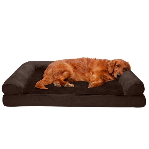 Furhaven Plush & Suede Full Support Sofa Dog Bed - Jumbo, Espresso : Target