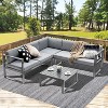 Mshliw 4 Piece Patio Furniture Set, Aluminum Sectional Patio Sofa Set - 3 of 4