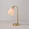 Globe Electric 16" Matte Brass Desk Lamp with White Linen Shade: ETL Listed, Metal Body, Cone Shape Shade, No Tools Assembly - 4 of 4