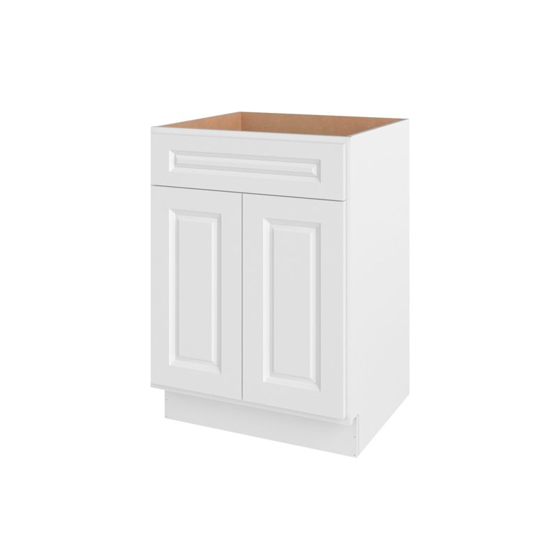 HOMLUX 24 in. W  x 21 in. D  x 34.5 in. H Bath Vanity Cabinet without Top in Raised Panel White, 3 of 6