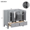 NicBex Bathroom Vanity without Countertop,Modern Style Bathroom Sink Vanity with 2 Drawers and 4 Soft Closing Doors,36" Bathroom Sink Cabinet,Gray - 3 of 4