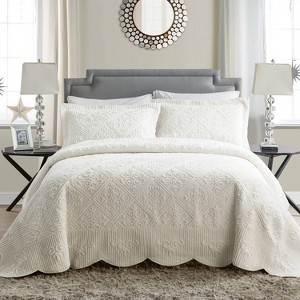 VCNY 3pc Westland Quilted Plush Bedspread Set - 1 of 4