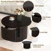 RISOKEYS 30.5" Round Coffee Table - Farmhouse Coffee Table with a Drawer and Vertical Slat Base for Living Room - 4 of 4