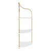 Kate and Laurel Walters Triangle MDF Accent Shelf, 17x12x35, White and Gold - 4 of 4
