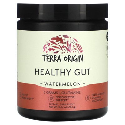 TERRA ORIGIN Healthy Gut Watermelon | 30-Servings with L-Glutamine, Zinc, Glucosamine, Slippery Elm Bark, Marshmallow Root and More!