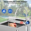 Stainless Steel Utility Sink, Freestanding Single Bowl Commercial Sink for Restaurant, Laundry Room, Bathroom, Garage, Garden - 4 of 4
