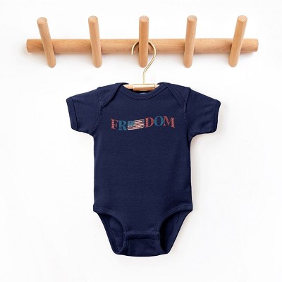 The Juniper Shop Distressed Freedom American Flag Baby Bodysuit