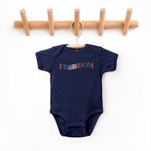 The Juniper Shop Distressed Freedom American Flag Baby Bodysuit - 1 of 2