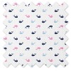 Bacati - Girls Nautical Muslin Whales Boat Pink Blue Navy 3 pc Crib Bedding Set - 4 of 4